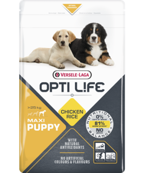 Opti Life Puppy Maxi — для щенков крупных пород на основе курицы и риса