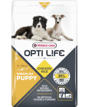 Opti Life Puppy Medium — для щенков средних пород на основе курицы и риса